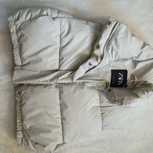 ZARA Cream Puffer Vest